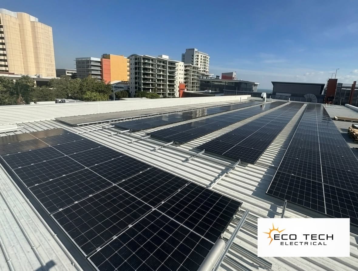 67kW commercial solar installation at Monsoons Restaurant & Party Bar in Darwin, NT, featuring Fronius inverters.