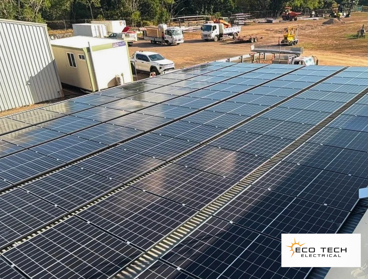 80kW Jinko Tiger Neo 3 commercial solar panel installation at Pattemore Constructions in Darwin, Northern Territory.
